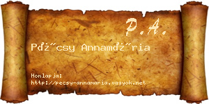 Pécsy Annamária névjegykártya