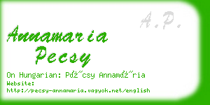 annamaria pecsy business card